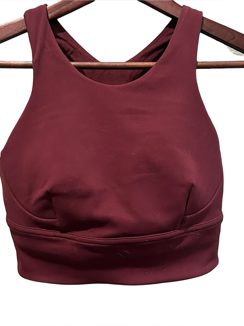 Lululemon Wunder Train Longline Bra in the Red Merlot Size 6